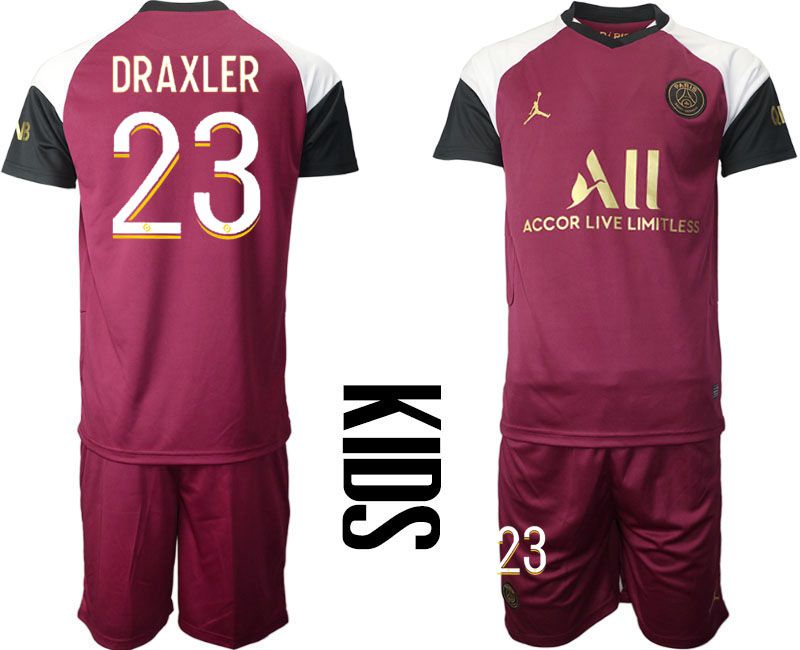 Youth 2020-2021 club Paris St German away #23 red Soccer Jerseys->paris st german jersey->Soccer Club Jersey